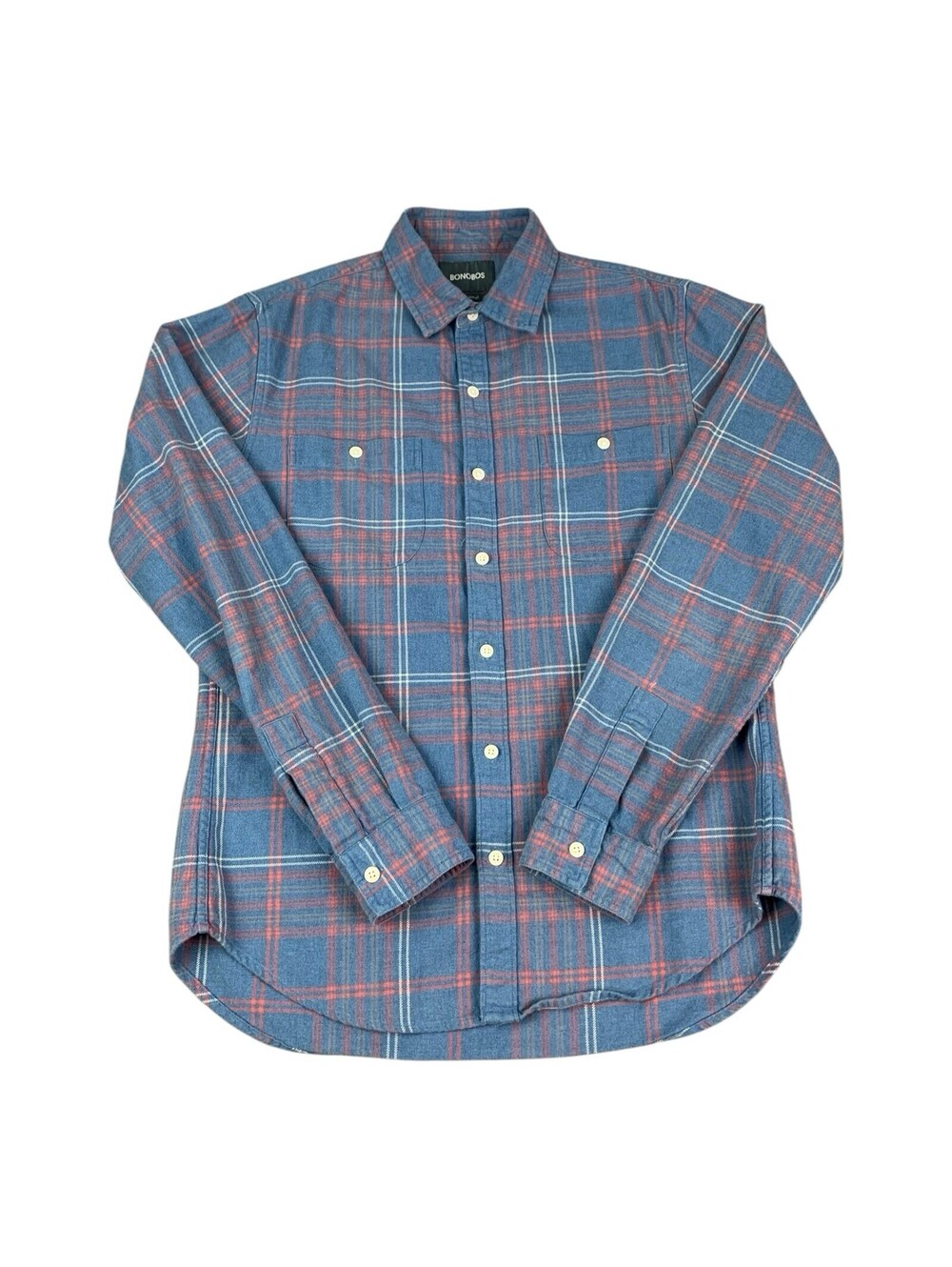 Bonobos Men’s Long Sleeve Button Down Shirt Slim Fit Blue Pink Plaid Size Medium